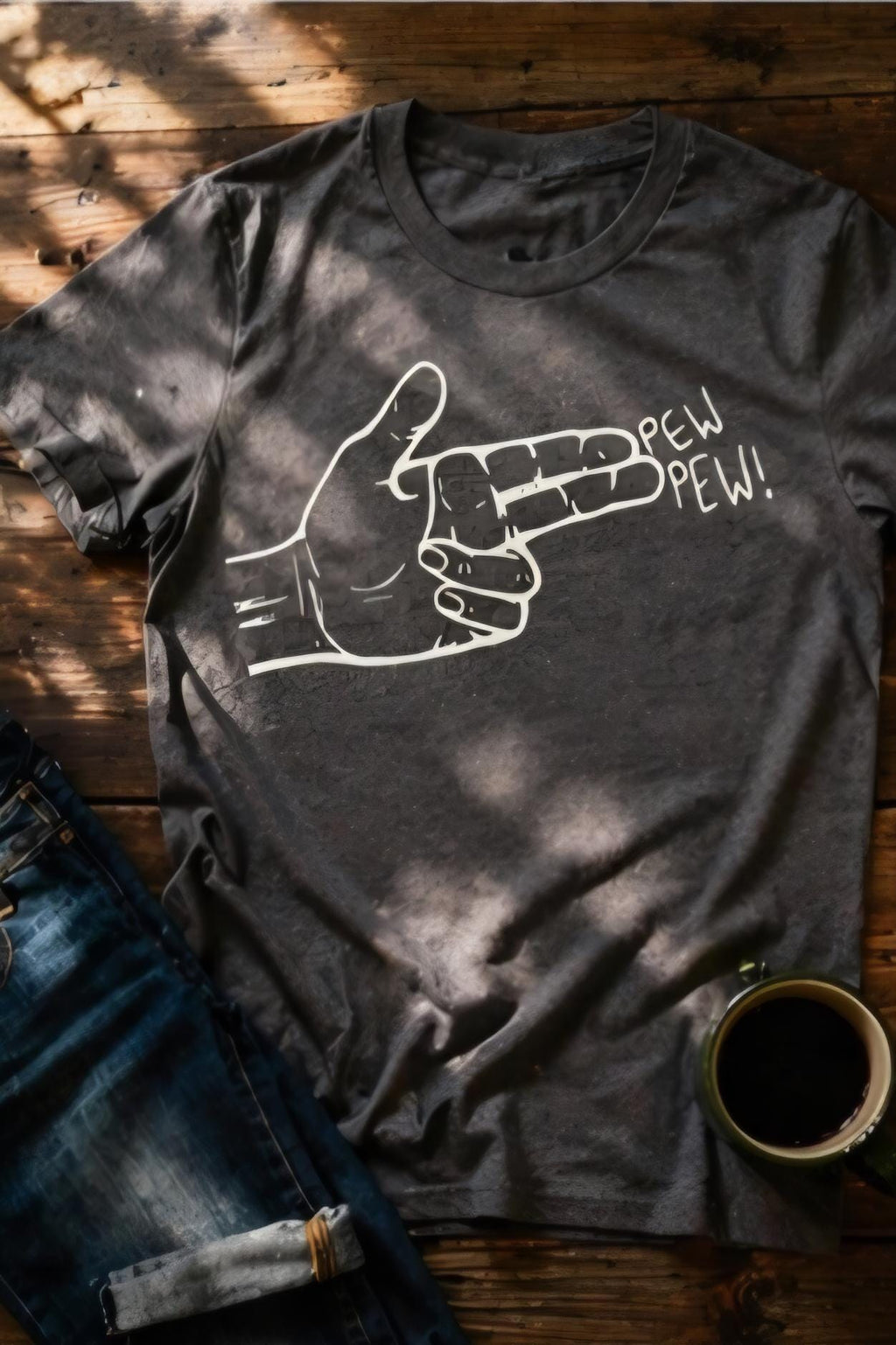 Funny “Pew Pew” Shirt | Finger Gun Graphic Tee | Sarcastic Humor Shirt | Meme T-Shirt | Casual Funny Tee | Gift for Him