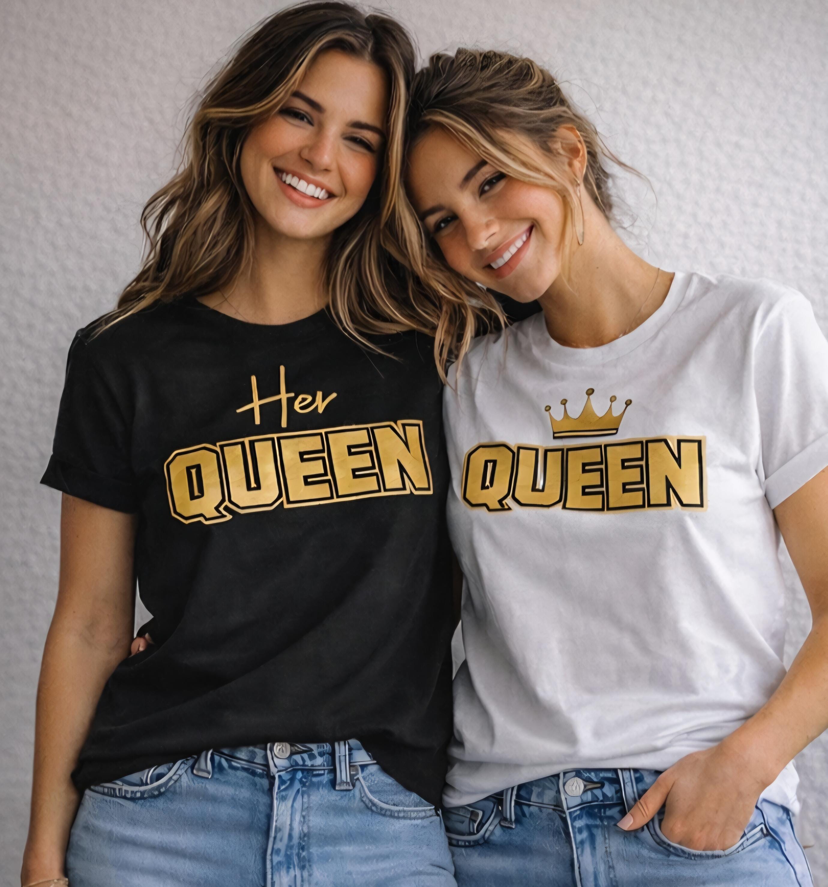 Her Queen Matching Shirts | LGBTQ Couple Pride Tees
