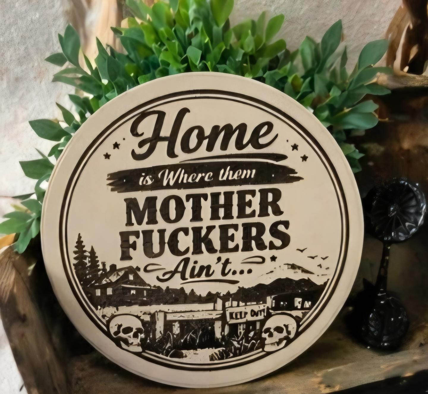 Funny Engraved Wood Sign | Adult Humor Home Decor, Killa Bee Collection (7 Inch)