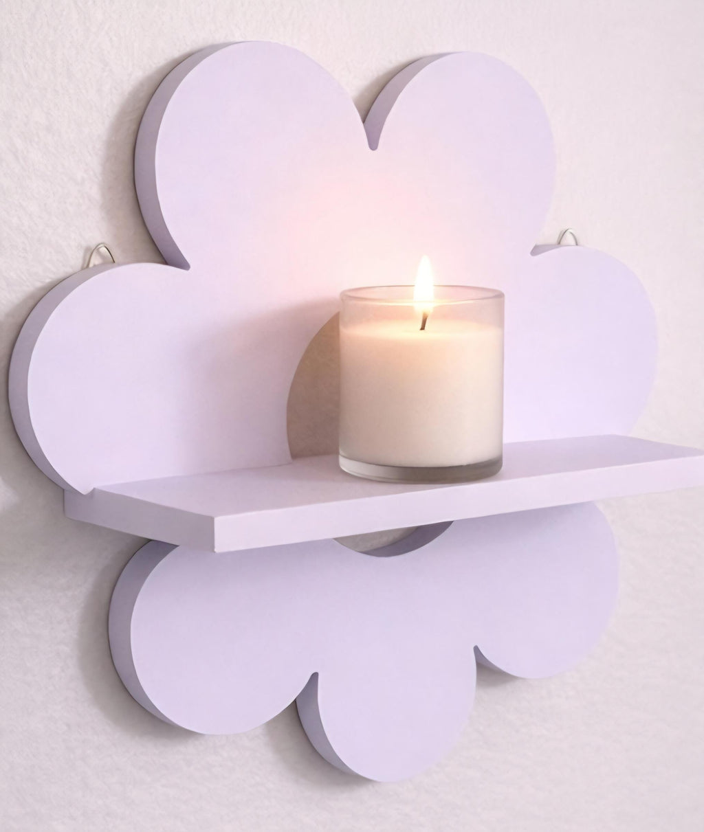 Purple Flower Shelf | 10x10 Decorative Floating Display | Boho Nursery Decor