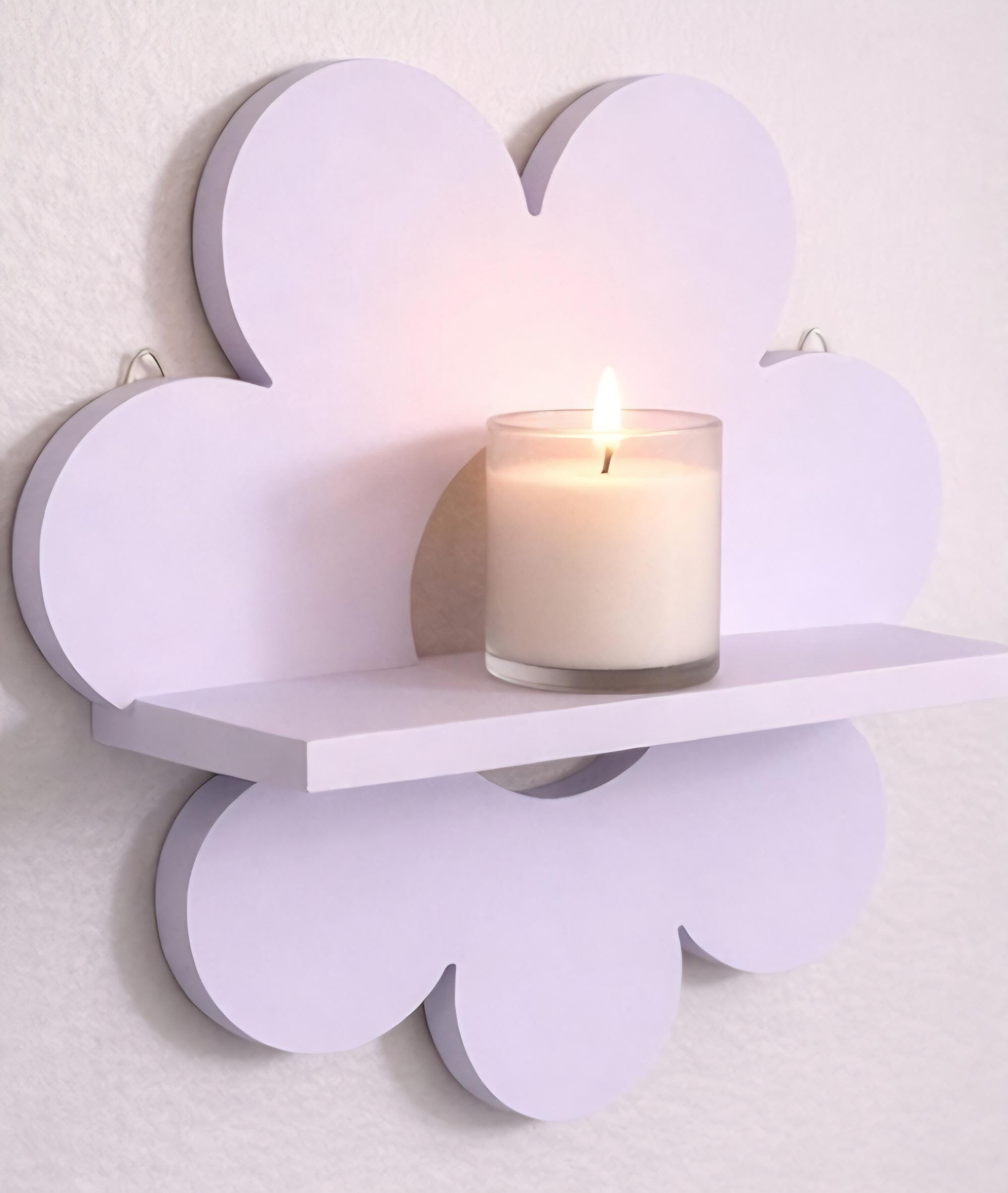 Purple Flower Shelf | 10x10 Decorative Floating Display | Boho Nursery Decor