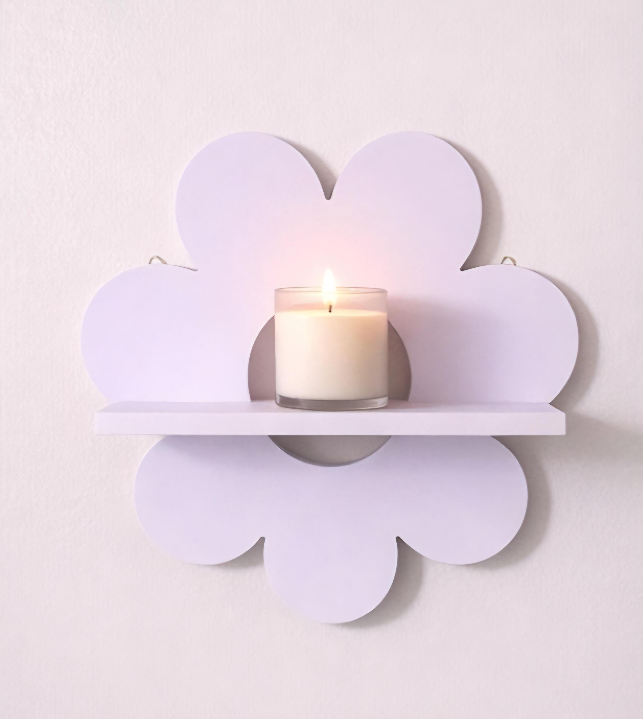 Purple Flower Shelf | 10x10 Decorative Floating Display | Boho Nursery Decor