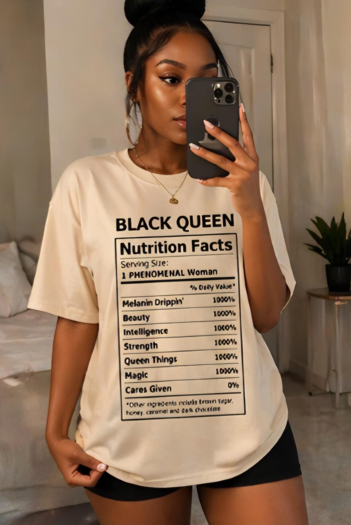 Black Queen Nutrition Facts Shirt, Phenomenal Woman Tee, Melanin Magic Empowerment T-Shirt