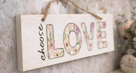 Choose Love Floral Wood Sign | Rustic Farmhouse Wall Decor Accent