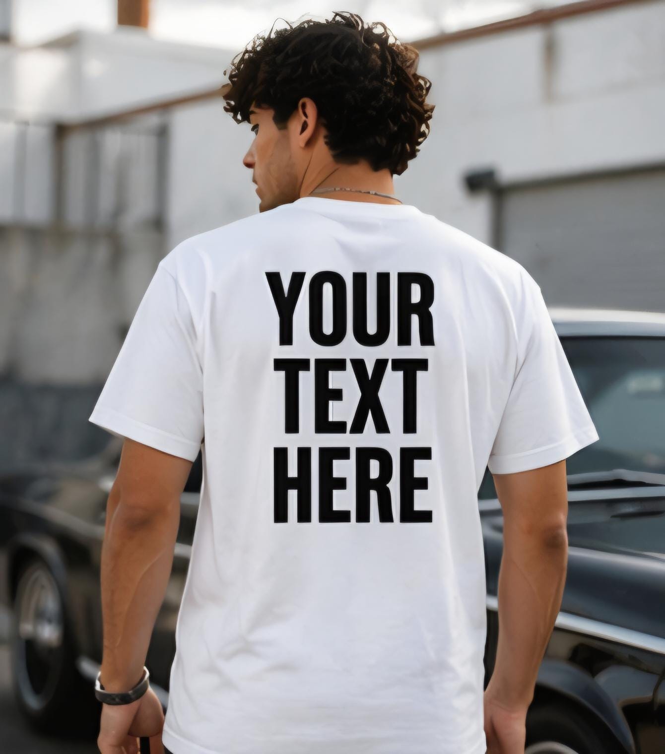 Custom 2-Sided T-Shirt | Full Color Front, Vinyl Lettering Back