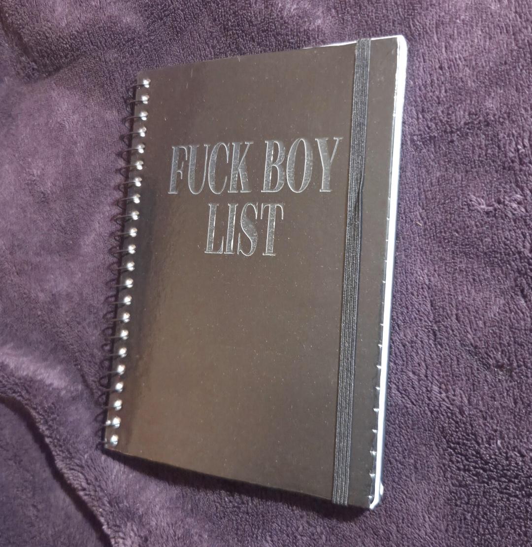 Engraved "F Boy List" Notebook | 5x7 Spiral Journal, Breakup Humor Gag Gift