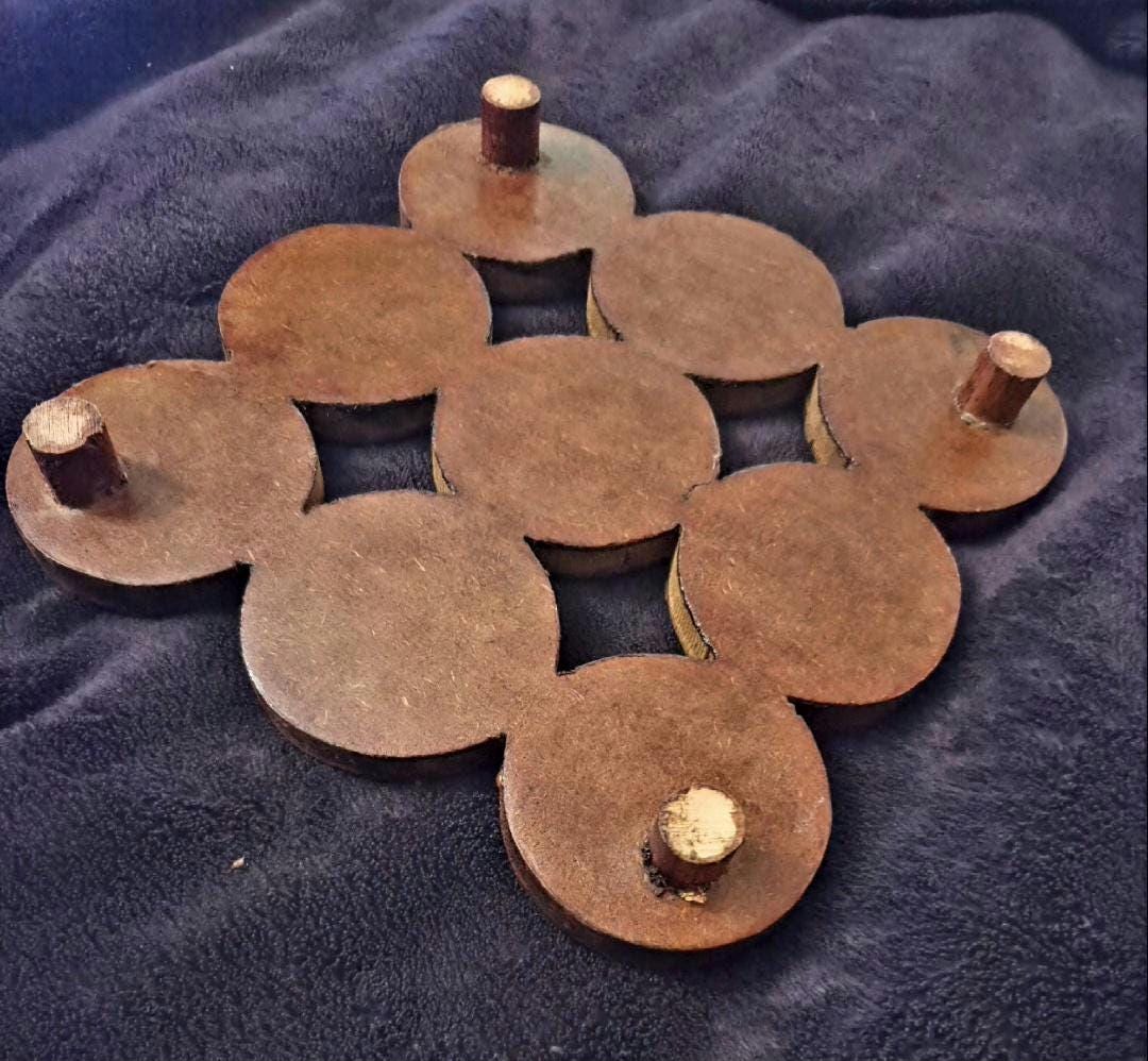 Modern Wooden Trivet Set | 8x8 Circular Tile Pot Holder | Rustic Kitchen Decor