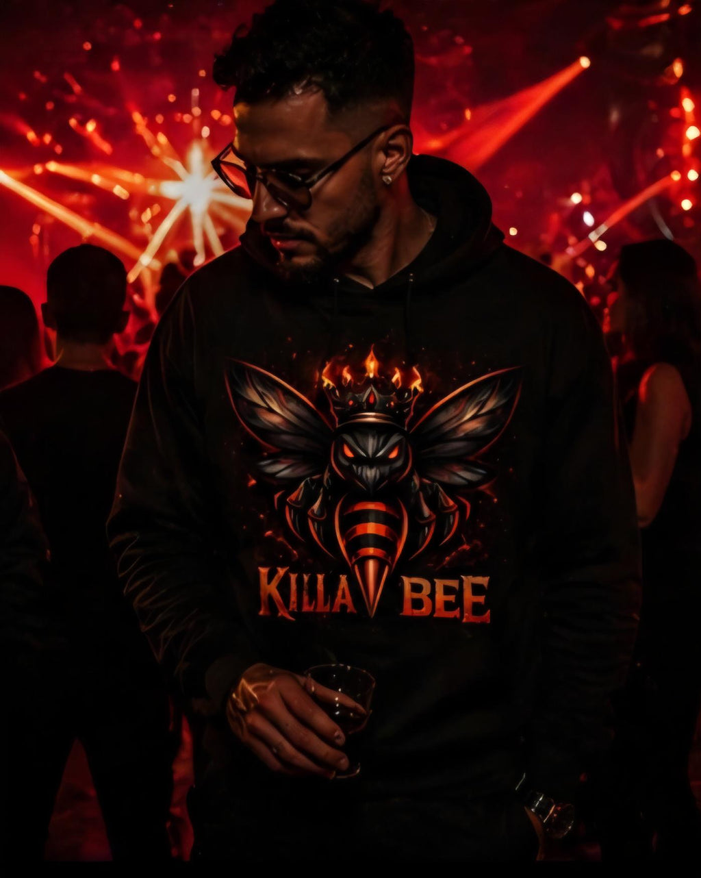Killa Bee Hoodie – Dark Streetwear Graphic Pullover – Edgy Nightlife Statement Apparel