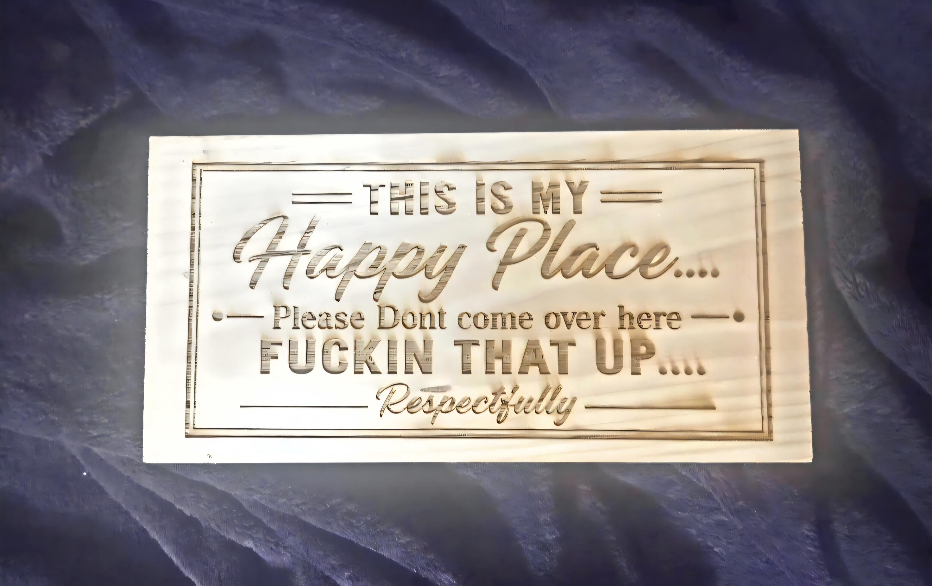 Funny Wood Sign – “This Is My Happy Place” – Sarcastic Home Decor (11x5")