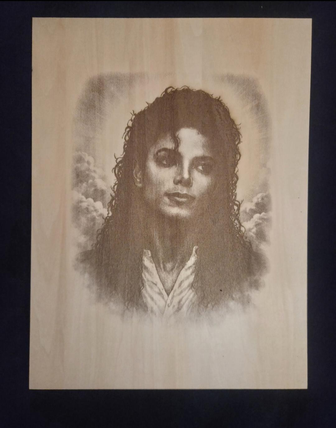 Michael Jackson Wood Engraved Wall Art | 16x12 Laser Engraved Portrait | Music Legend Decor | Handmade Wood Art | Gift for MJ Fans | King Be