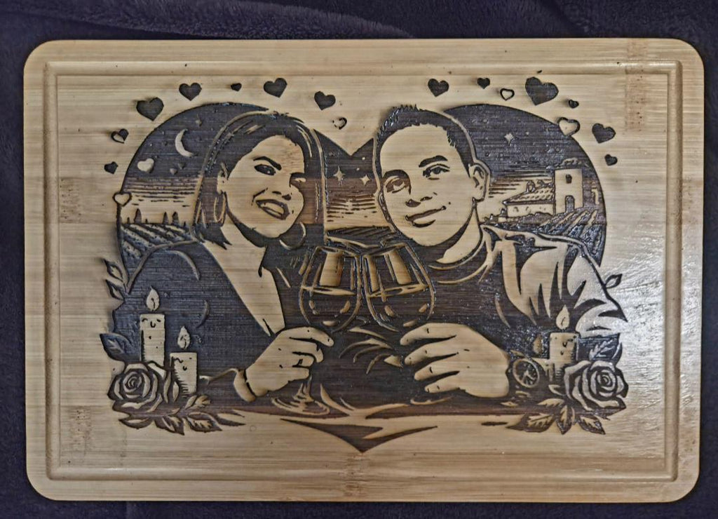Custom Engraved Bamboo Cutting Board | Personalized Wedding, Anniversary Gift