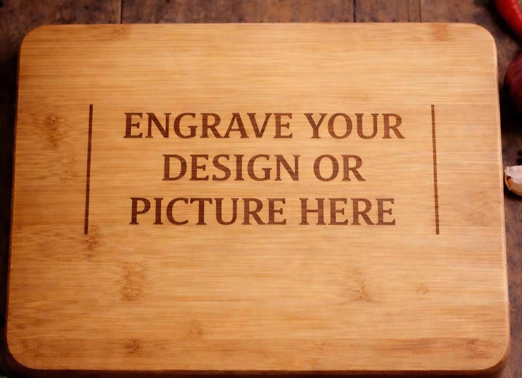 Memorial Photo Engraved Bamboo Cutting Board | Custom Remembrance Keepsake