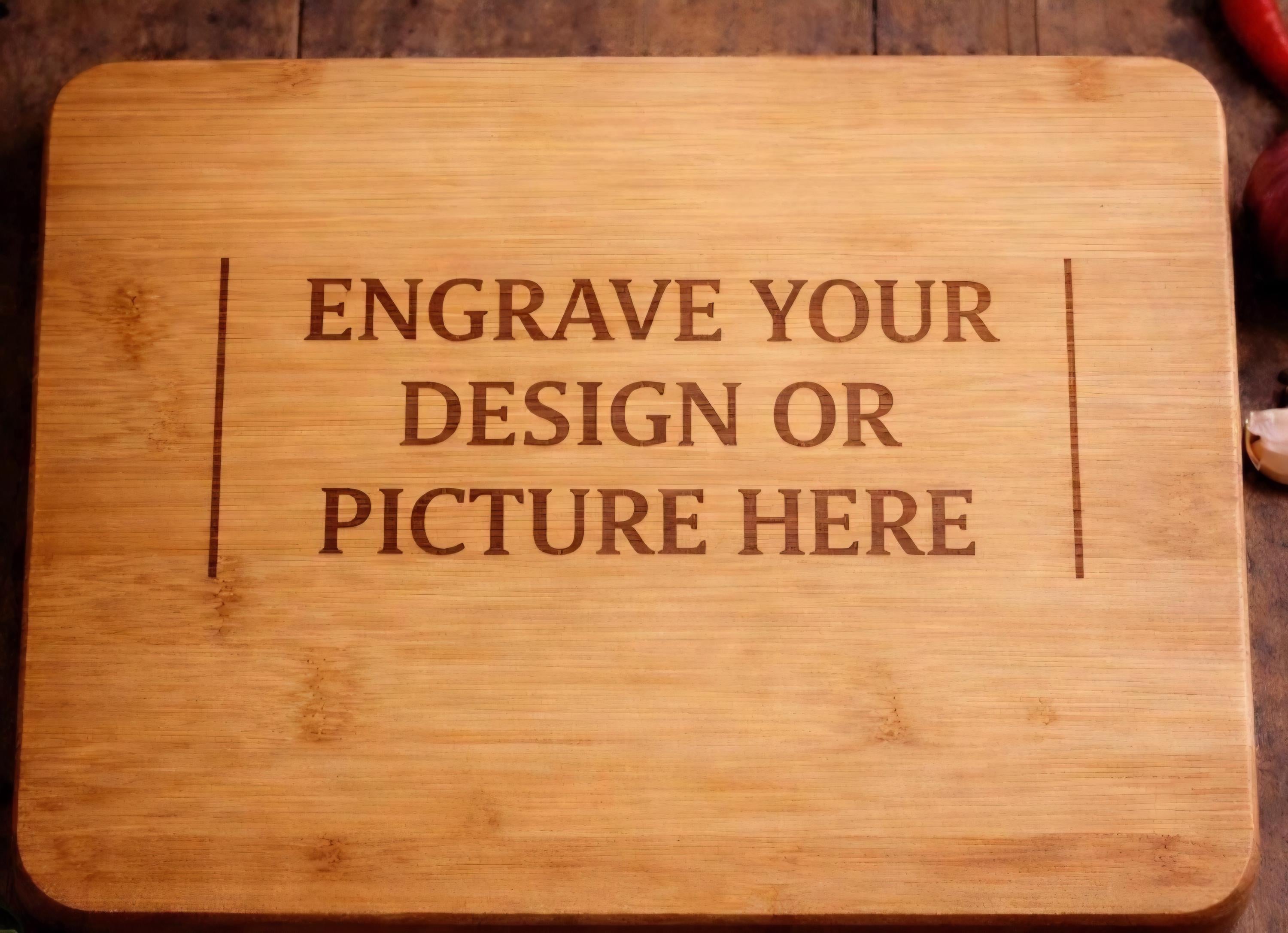 Memorial Photo Engraved Bamboo Cutting Board | Custom Remembrance Keepsake