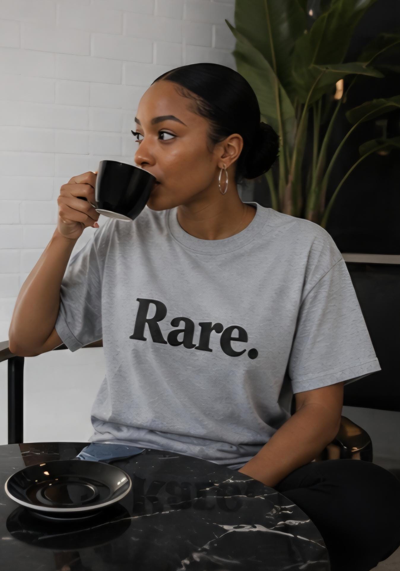 Rare Shirt Minimalist T-Shirt – Grey Tee Black Text – Streetwear Graphic Tee – Simple Statement Shirt – Unisex Rare Tee