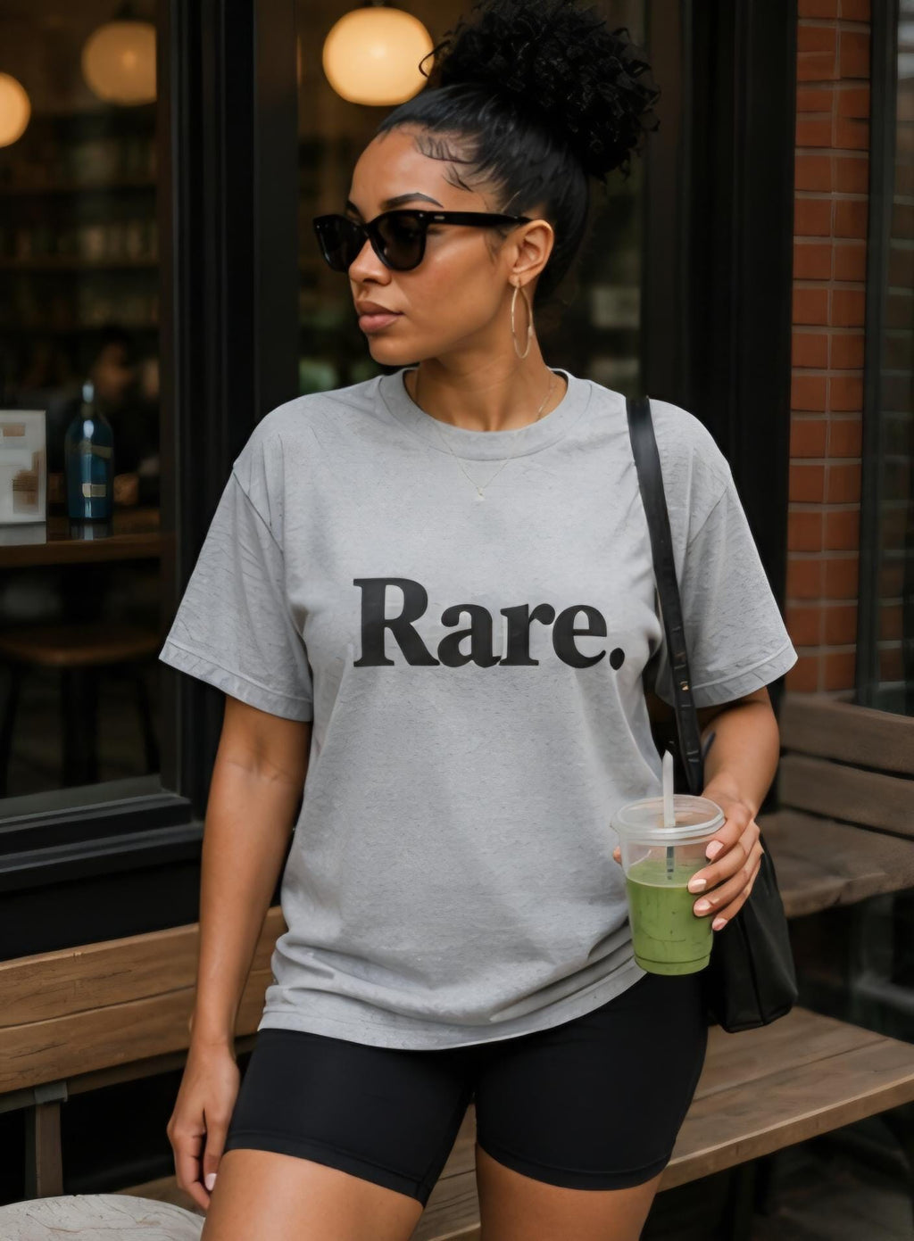 Rare Shirt Minimalist T-Shirt – Grey Tee Black Text – Streetwear Graphic Tee – Simple Statement Shirt – Unisex Rare Tee