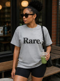 Rare Shirt Minimalist T-Shirt – Grey Tee Black Text – Streetwear Graphic Tee – Simple Statement Shirt – Unisex Rare Tee