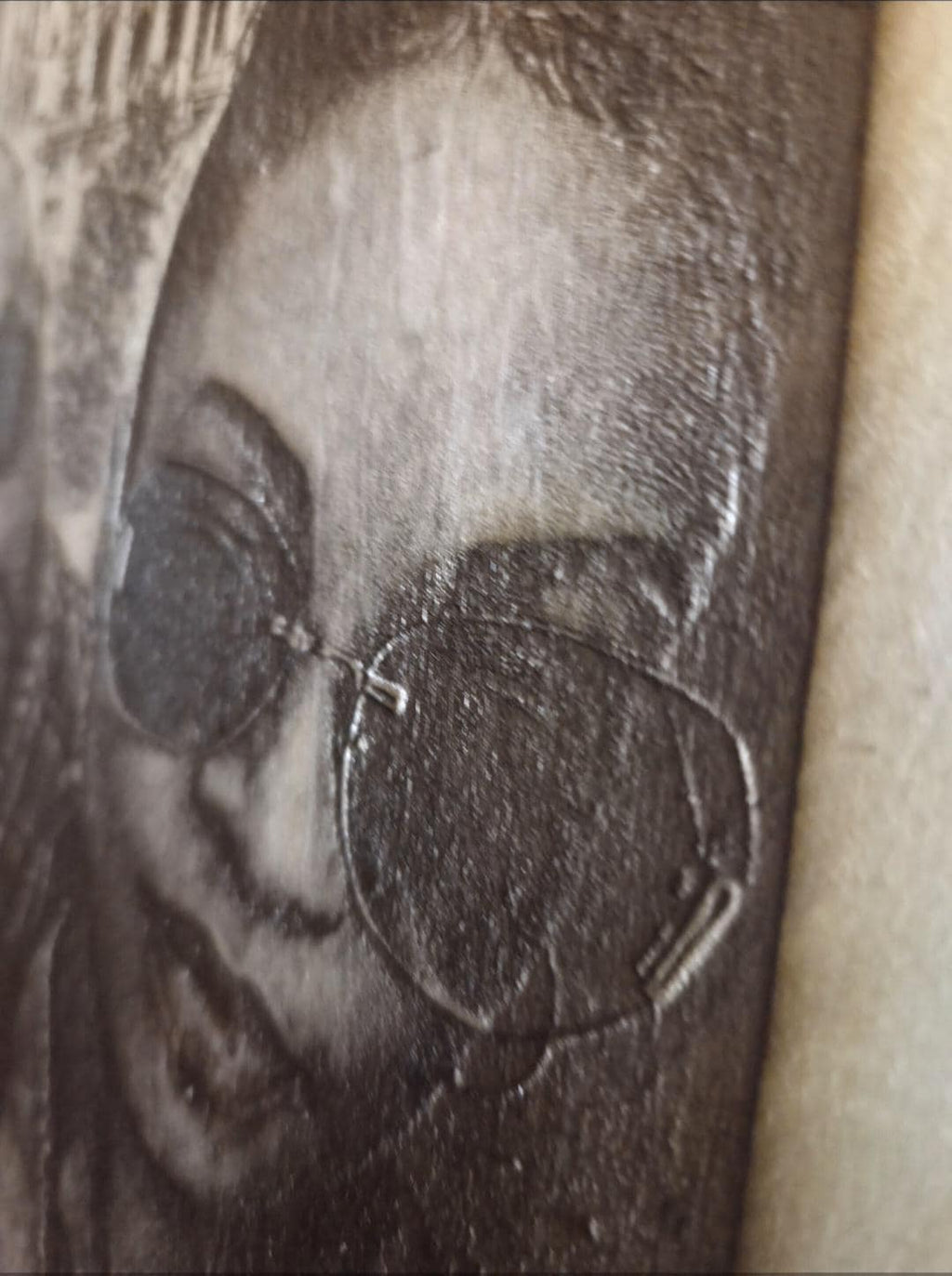 Custom Photo Engraved Wood Panel 16x12 | Laser Engraved Portrait Keepsake