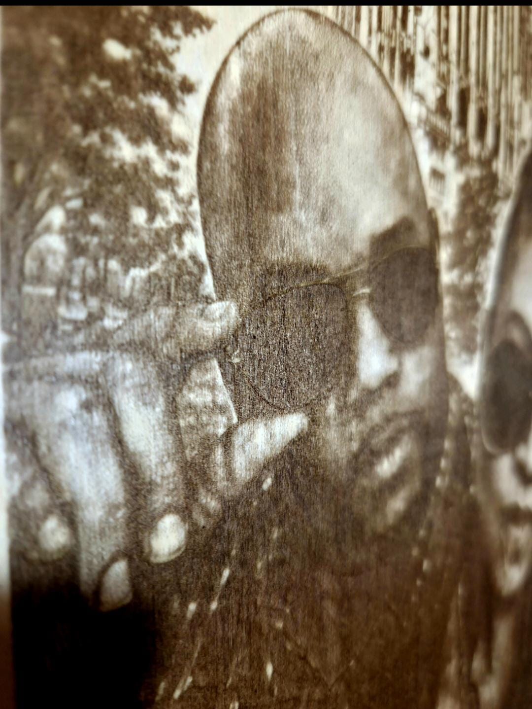 Custom Photo Engraved Wood Panel 16x12 | Laser Engraved Portrait Keepsake