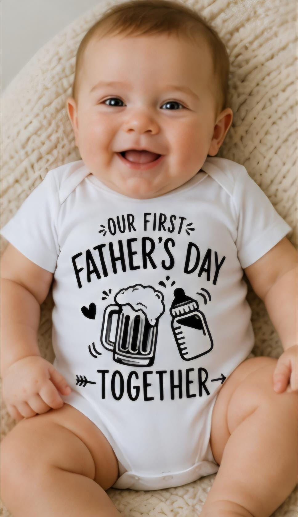 First Father’s Day Baby Onesie | Funny Dad and Baby Shirt | New Dad Gift | Our First Father’s Day Together | Cute Baby Outfit | Baby Shower