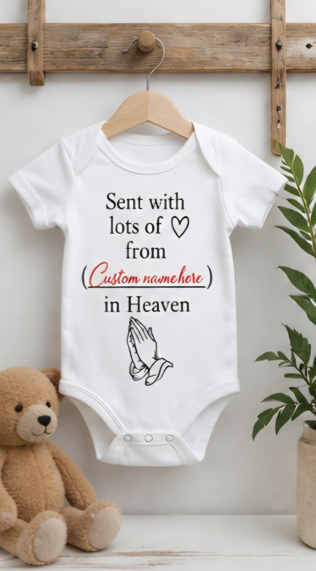 Custom Baby Onesie From Heaven, Memorial Baby Bodysuit, Personalized Infant Outfit, Angel Baby Gift, Remembrance Newborn Clothes