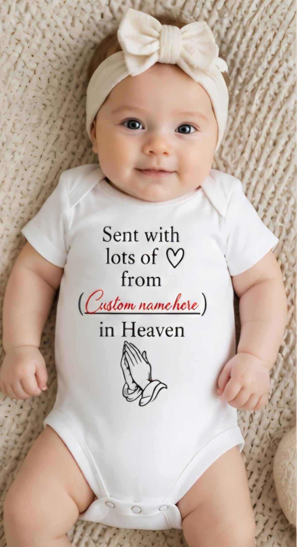 Custom Baby Onesie From Heaven, Memorial Baby Bodysuit, Personalized Infant Outfit, Angel Baby Gift, Remembrance Newborn Clothes