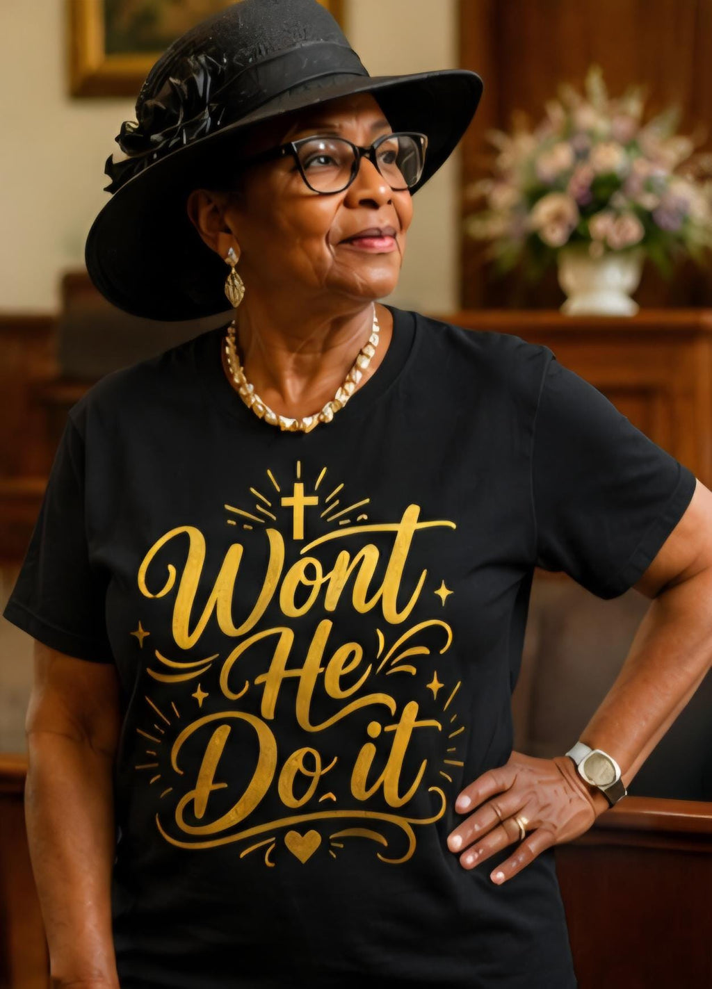 Won’t He Do It Shirt, Christian Faith T Shirt, Gospel Praise Shirt, Church Lady Tee, Religious Statement Shirt, Faith Based Apparel