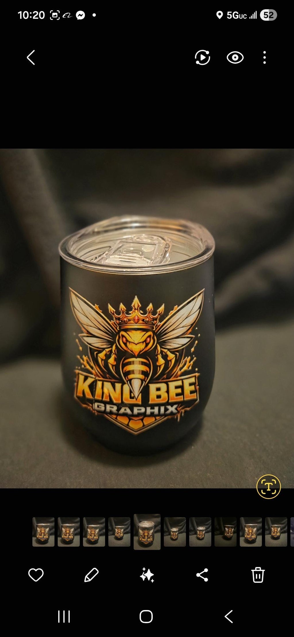 King Bee Graphix Premium Wine Tumbler | Black Matte Stainless Steel Cup | Luxury Bee Drinkware | Custom Engraved Style Tumbler