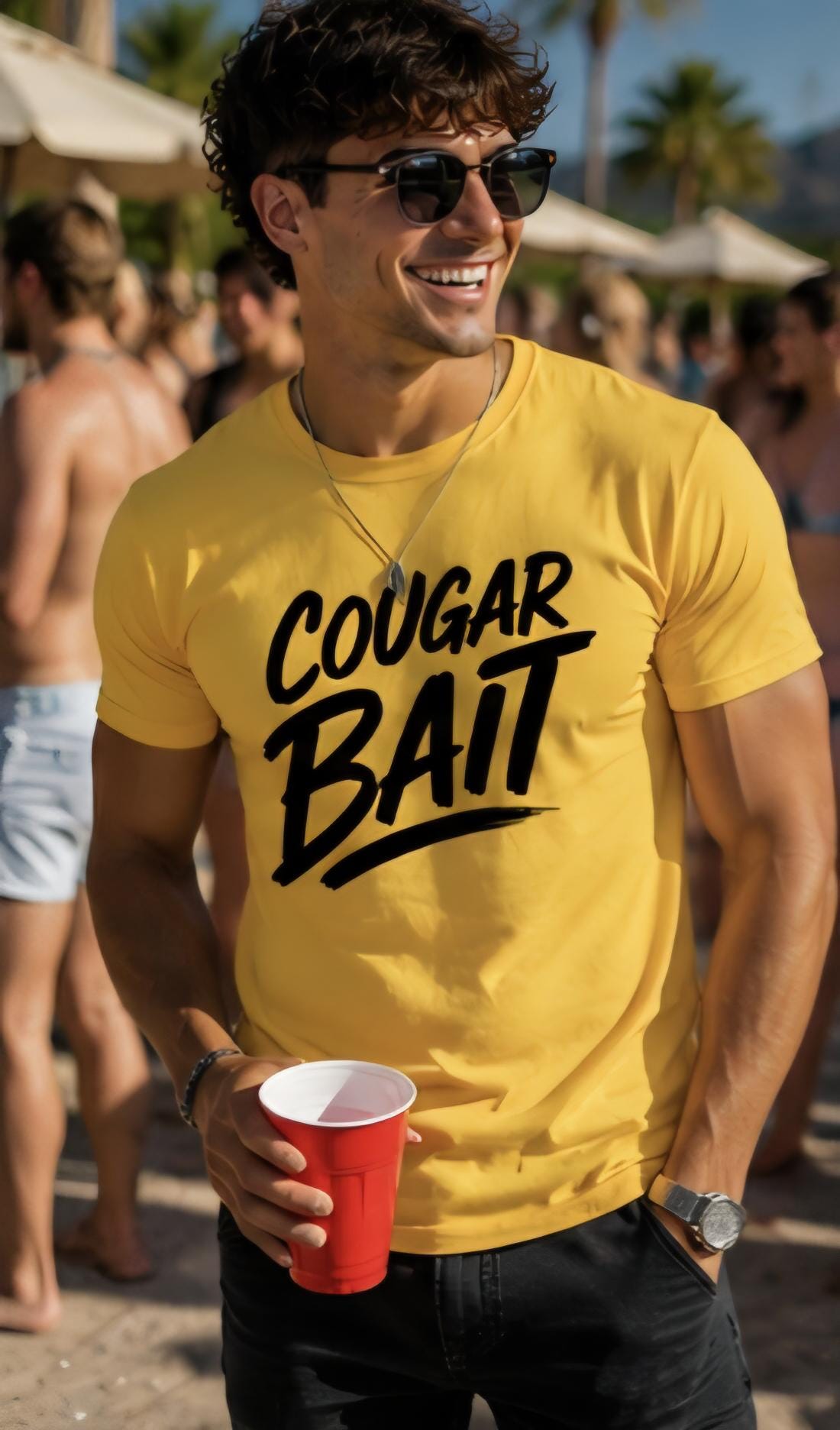 Cougar Bait Shirt | Funny Party T-Shirt | Cougar Humor Tee | Funny Graphic Tee | Bar Shirt | Nightlife Shirt | Unisex Statement Tee