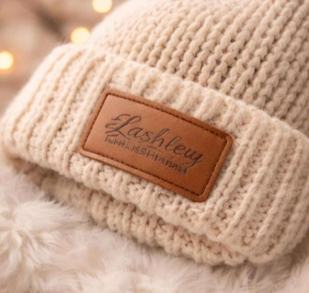 Custom Engraved Leather Patch | Personalized Name Tag for Hats, Jackets, Beanies