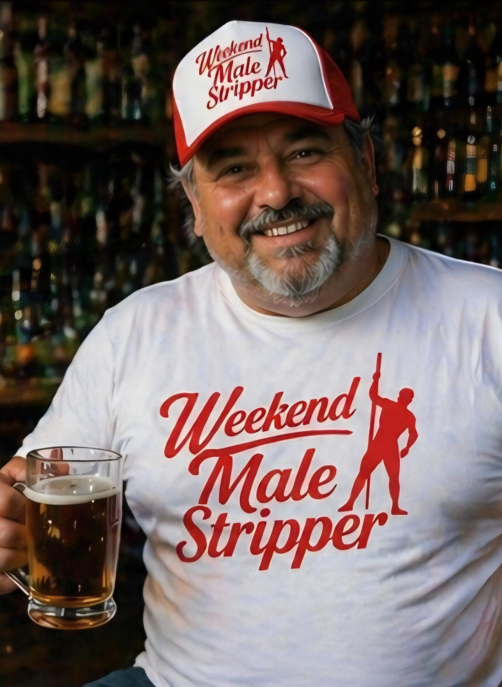 Weekend Male Stripper Shirt and Hat Set | Bachelor Party Outfit | Gag Gift