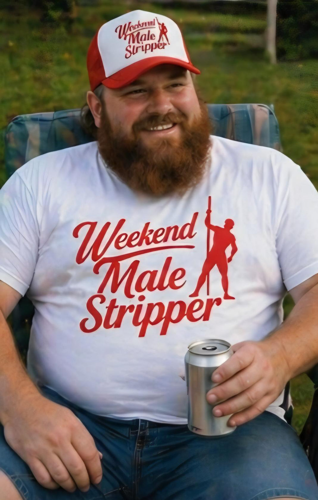 Weekend Male Stripper Shirt and Hat Set | Bachelor Party Outfit | Gag Gift