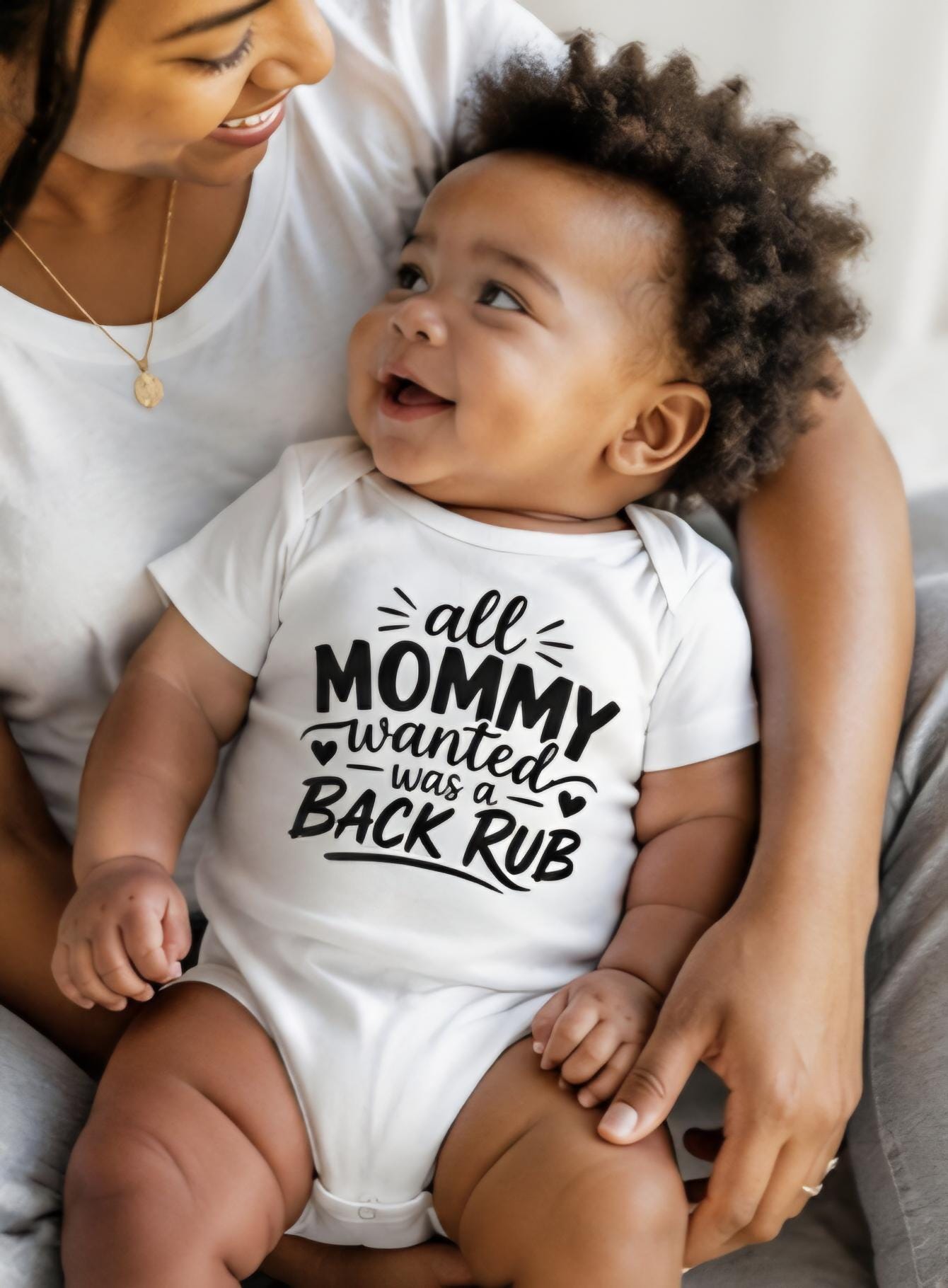 All Mommy Wanted Was a Back Rub – Funny Baby Onesie – New Mom Gift – Baby Shower Outfit – Cute Infant Bodysuit