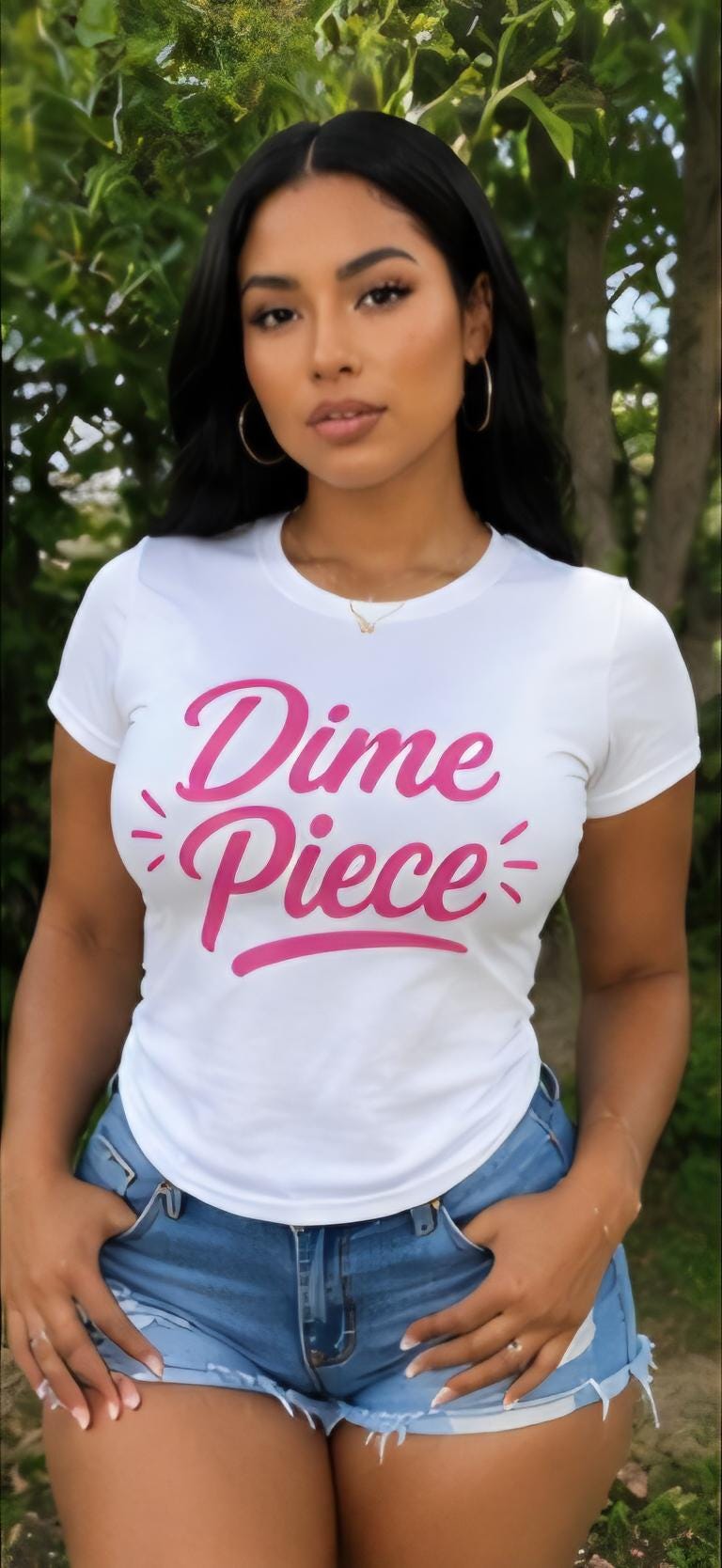 Dime Piece Graphic T-Shirt – Pink Vinyl Style Tee – Cute Women’s Graphic Shirt – Trendy Streetwear – Soft Girl Aesthetic Tee