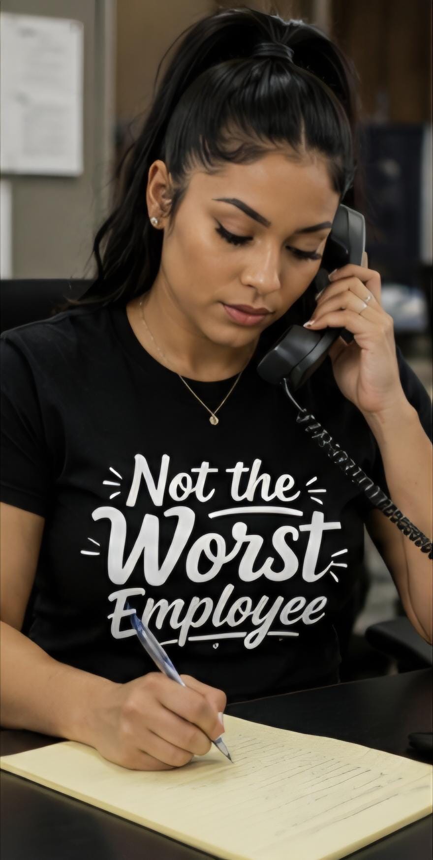 Not The Worst Employee T-Shirt – Funny Work Shirt – Office Humor Tee – Coworker Gift – Black Graphic Tee – Employee Appreciation Joke Shirt