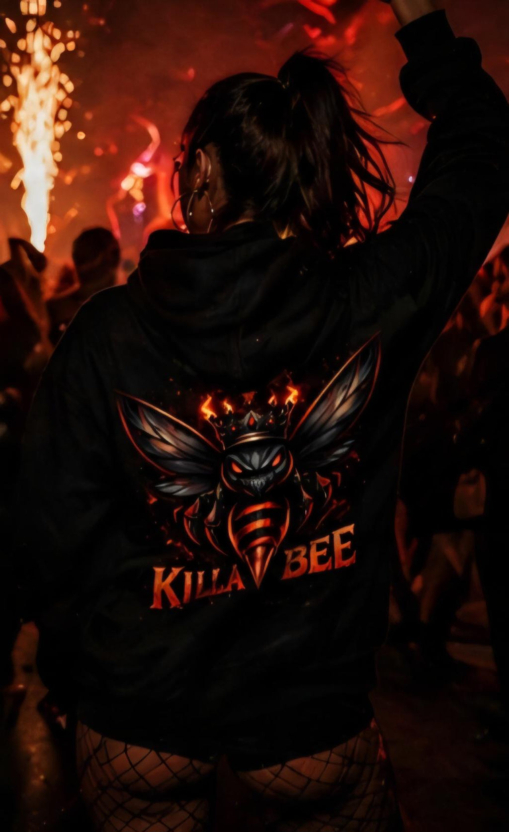 Killa Bee Hoodie – Dark Streetwear Graphic Pullover – Edgy Nightlife Statement Apparel