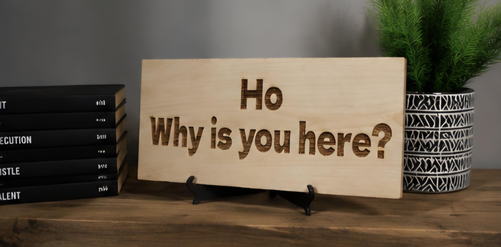 Why is you here?” Engraved Wood Sign | Funny 11x5 Wooden Sign | Sarcastic Home Decor | Desk Sign | Funny Door Sign