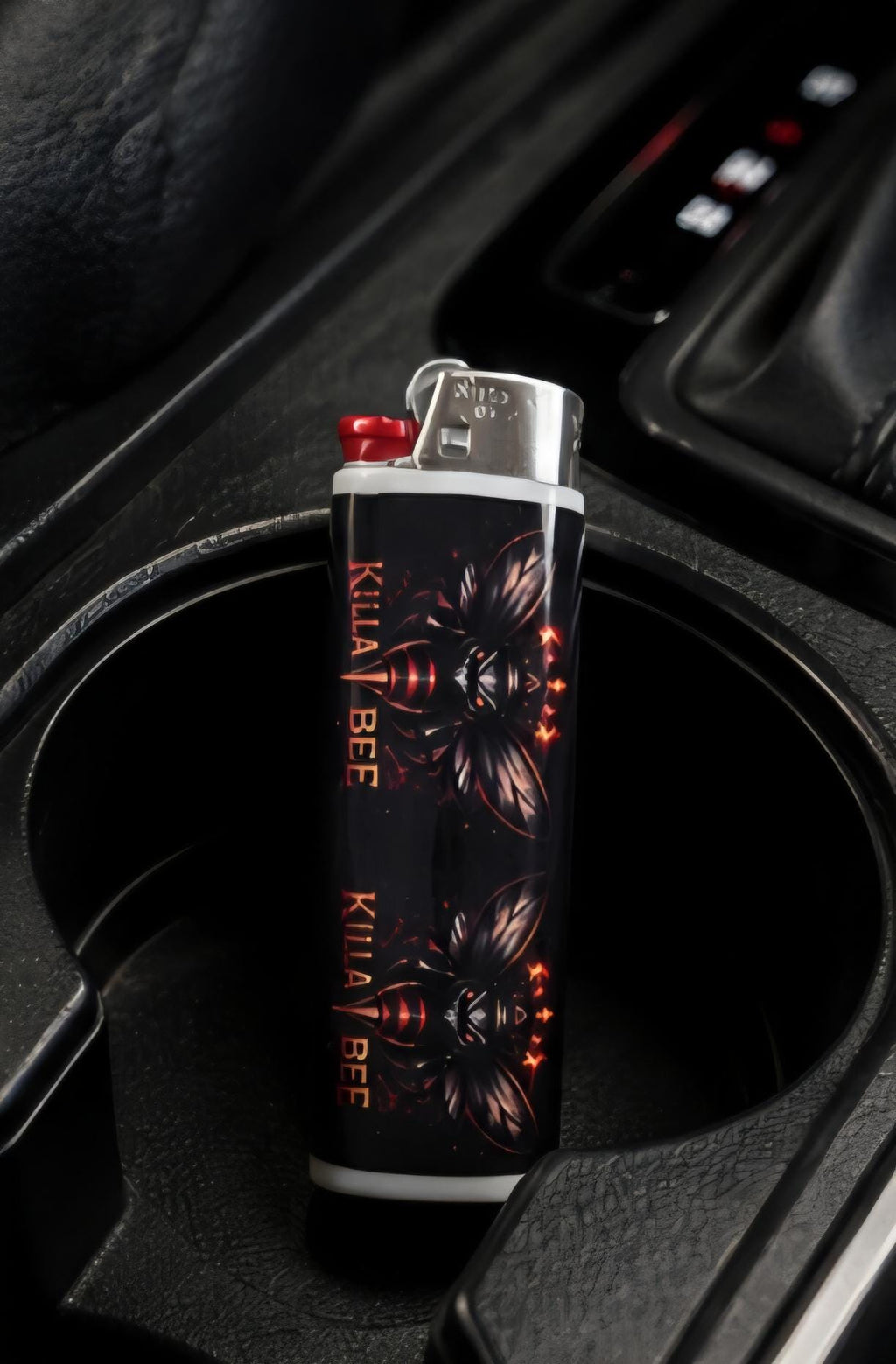 Killa Bee Custom Lighter | Dark Streetwear Pocket Lighter | Red & Black Bee Lighter | Killa Bee Merch | Collectible Lighter | Hive Deals