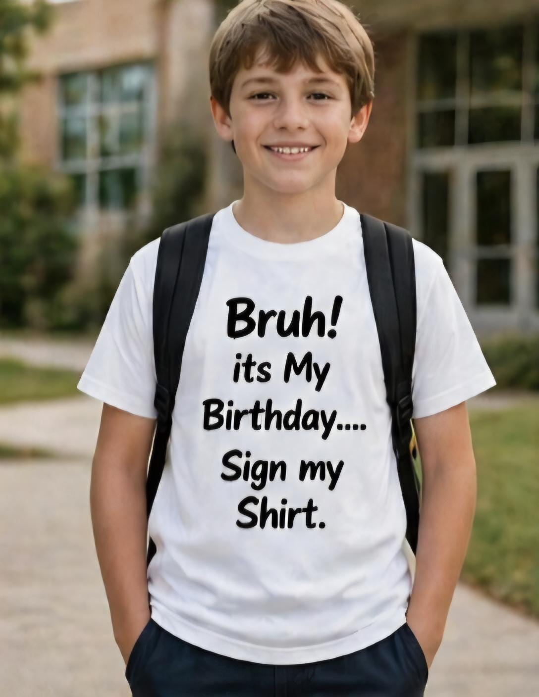 Kids Birthday Shirt – Sign My Shirt Tee – Bruh It’s My Birthday Shirt – Funny Kids Birthday Outfit – Party Shirt for Boys & Girls – Custom A
