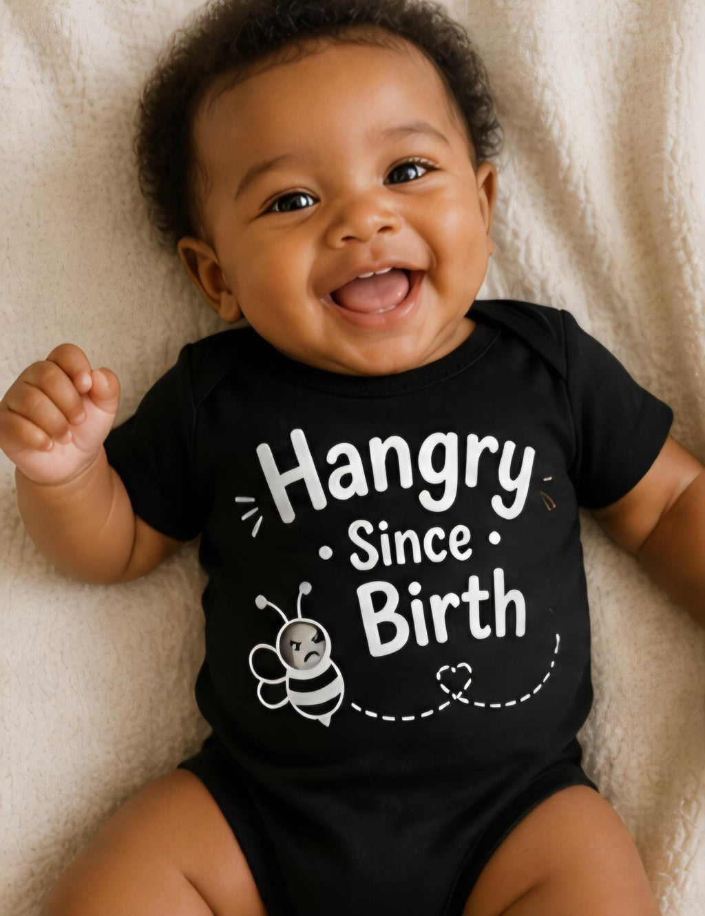 Funny Baby Onesie – Hangry Since Birth – Cute Baby Outfit – Baby Humor Shirt – Infant Bodysuit – New Parent Gift – Baby Shower Gift – Little