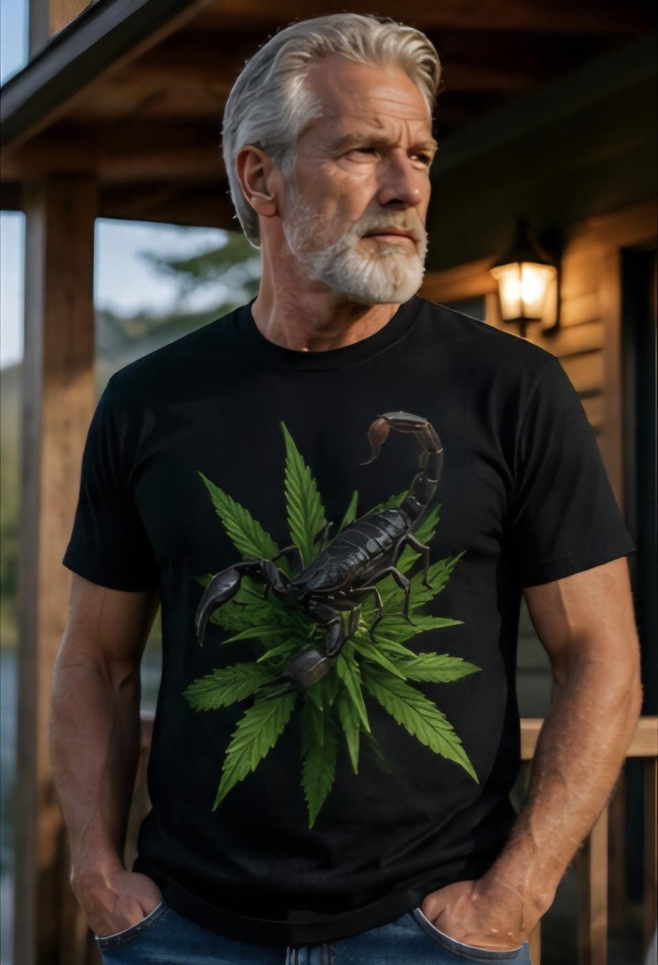 Scorpion Graphic T-Shirt – Bold Streetwear Tee – Nature Inspired Scorpion Design Shirt – Unique Graphic Tee – Men’s Black T-Shirt – Statemen