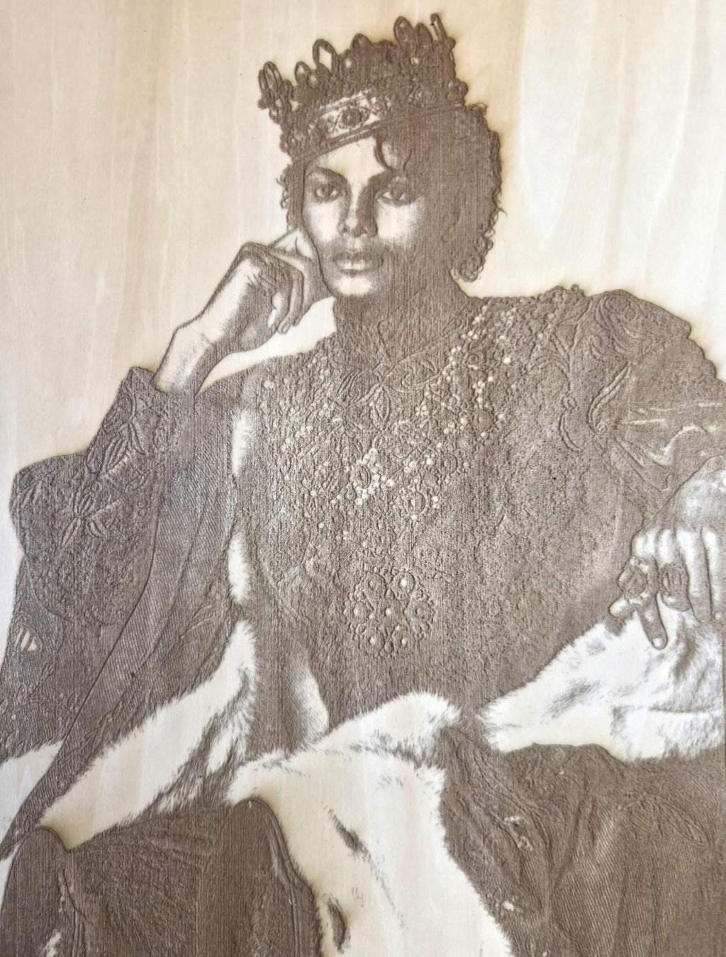 Michael Jackson Wood Wall Art – King of Pop Engraved Portrait 16x12 – Laser Engraved MJ Tribute Panel – Music Legend Wall Decor