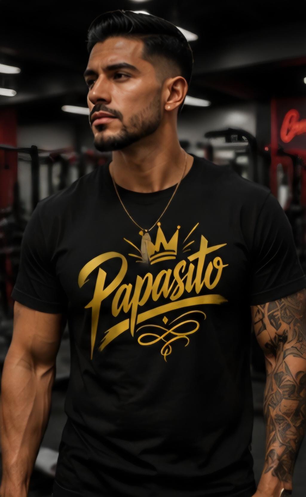 Papasito Shirt | Latin Streetwear Tee | Black & Gold Graphic T-Shirt | Stylish Mens Graphic Tee | Luxury Urban Fashion Shirt