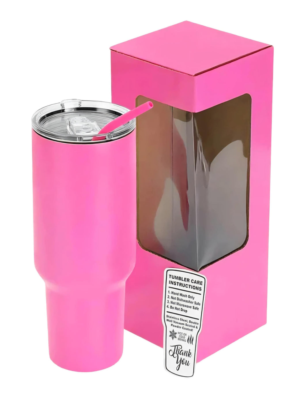 Pink 40 OZ Bee Tumbler Custom Engraved  Optional Twist On Handle Laser Ready Powder Coated Tumbler