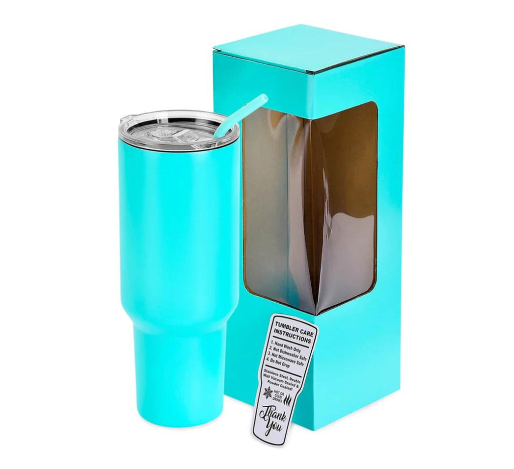 Teal 40 OZ Bee Tumbler Custom Engraved Optional Twist On Handle  Laser  Ready Powder  Coasted Tumbler