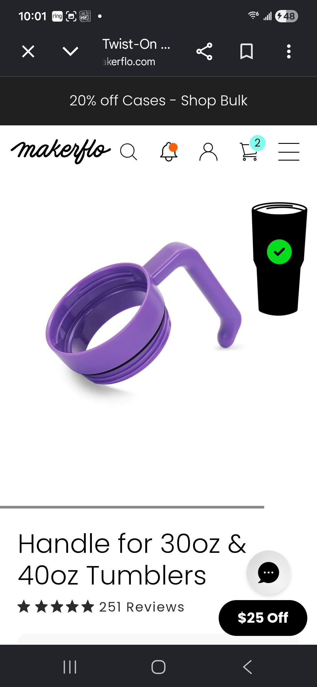 Purple 40 oz custom engraved tumbler with optional handle personalized laser engraved cup insulated stainless steel travel mug gift for her