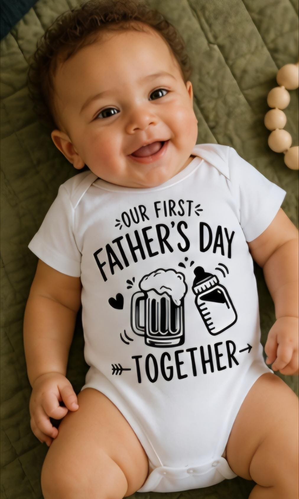 First Father’s Day Baby Onesie | Funny Dad and Baby Shirt | New Dad Gift | Our First Father’s Day Together | Cute Baby Outfit | Baby Shower