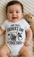 First Father’s Day Baby Onesie | Funny Dad and Baby Shirt | New Dad Gift | Our First Father’s Day Together | Cute Baby Outfit | Baby Shower