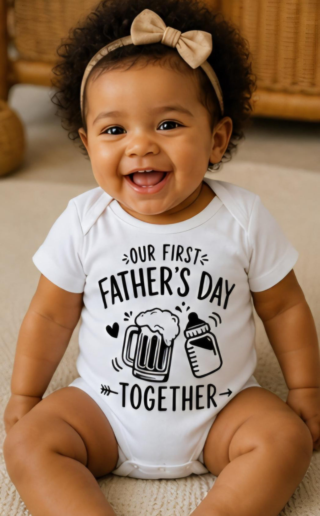 First Father’s Day Baby Onesie | Funny Dad and Baby Shirt | New Dad Gift | Our First Father’s Day Together | Cute Baby Outfit | Baby Shower