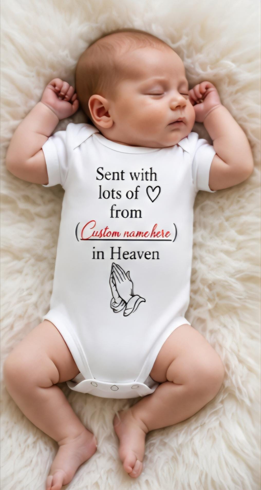 Custom Baby Onesie From Heaven, Memorial Baby Bodysuit, Personalized Infant Outfit, Angel Baby Gift, Remembrance Newborn Clothes