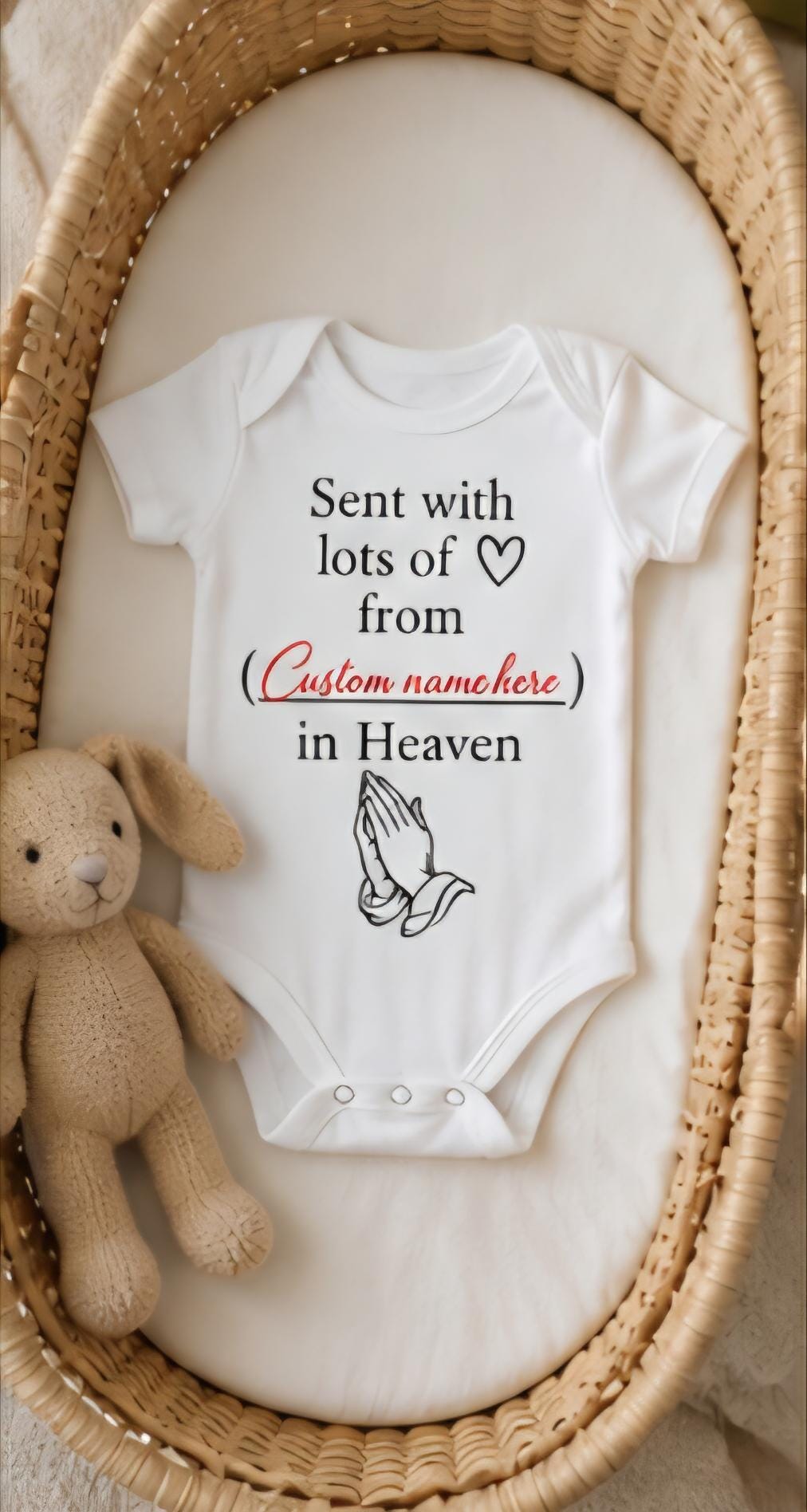 Custom Baby Onesie From Heaven, Memorial Baby Bodysuit, Personalized Infant Outfit, Angel Baby Gift, Remembrance Newborn Clothes
